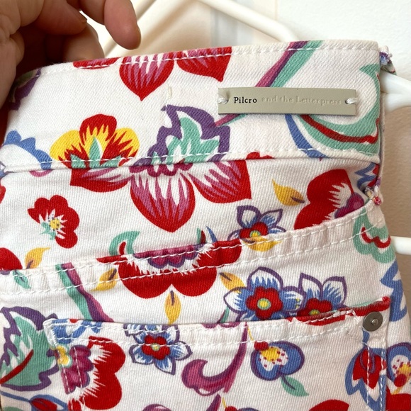 Anthropologie Women's 28 Floral Mid-rise Skinny Pants Pilcro & the Letterpress - Picture 9 of 9